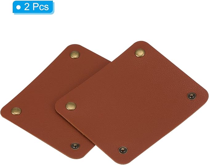 PATIKIL Luggage Handle Wrap, 2 Pack PU Handbag Grip Cover Protector Identifier with Clasp for 3cm / 1.18 Inch Handle Suitcase Grocery Shopping Bag, Dark Brown