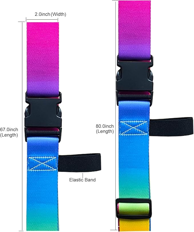 Luggage Straps for Suitcases TSA Approved Easy Pack Organized Suitcase Strap, Luggage Strap, Luggage Belt Strap, Bag Straps for Luggage. Buckle Straps Travel Accessories (Colorful)