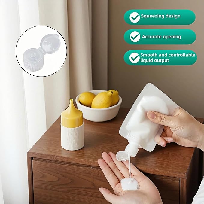 Chinshwehaw Travel Bottles Kit Leak Proof Silicone - Refillable Containers for Lotion, Shampoo, Cream (30/50/100ml, 3 Pack)