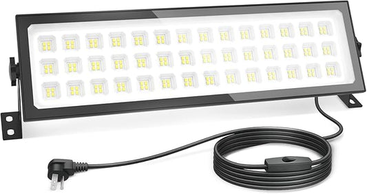1 Pack Linkable LED Shop Lights, 100W 15000LM Garage Light 6000K | Plug-in, Built-in Outlet, Aluminum Housing, Ideal Lighting for Garage Workshop