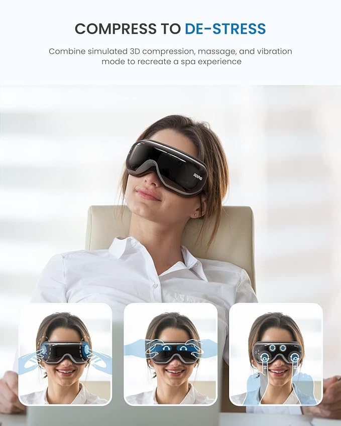 RENPHO Eye Massager with Heat, Mothers Day Gifts for Women Mom Her, FSA Eligible HSA, Massaging Eye Mask for Migraine Headache Dry Eyes and Stress Relief