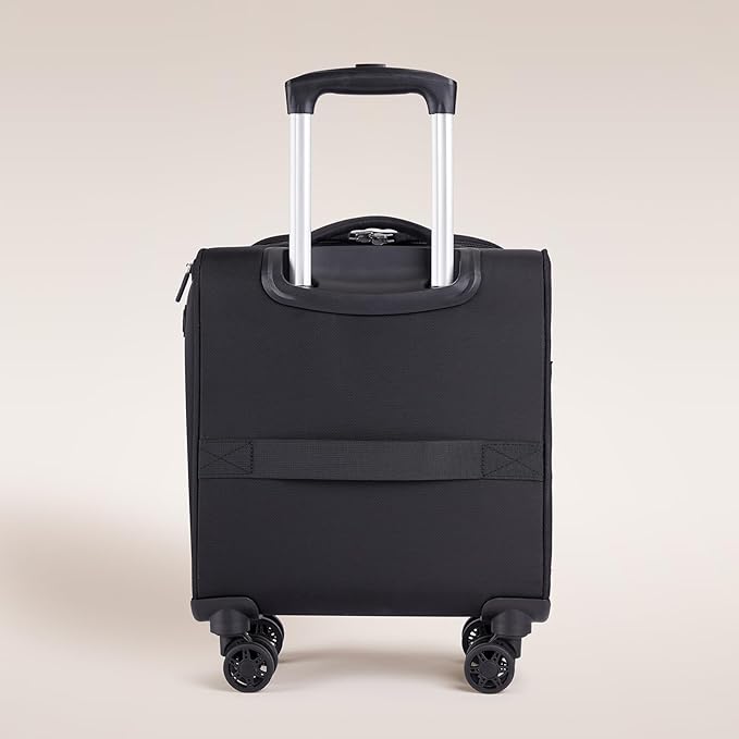 Verage Underseat Carry On Luggage with Wheels, 14.5-Inch Spinner Small Suitcase, Softside Lightweight Travel Bag for Men and Women, Airplane Carry On Bag, Black