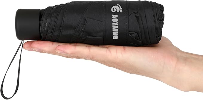 GAOYAING Compact Travel Umbrella with Case Sun&Rain Lightweight Small and Compact Suit for Pocket