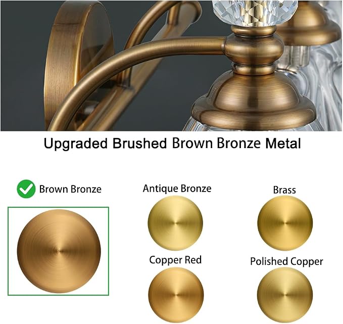 Brushed Gold Bathroom Vanity Light, Farmhouse Brass Bathroom Light Fixtures Over Mirror, 3 Light Vanity Lighting Fixtures, Flower Glass Shade Wall Sconce Lighting