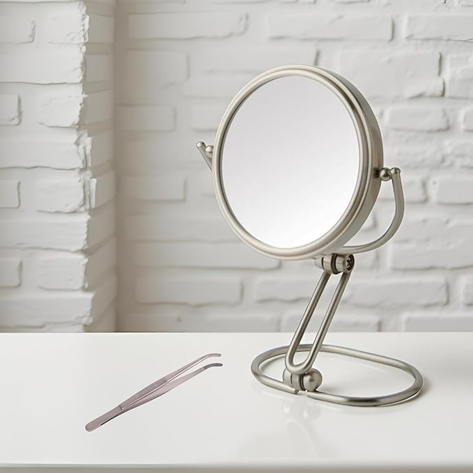 JERDON Compact Magnifying Mirror - Folding 3" Travel Mirror with 15X & 1X Magnification - Model MC315N
