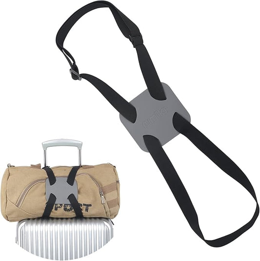 Bag Bungee for Luggage，Luggage Straps Bag Bungees for Add a Bag Easy to Travel Suitcase Elastic Strap Belt（Easy Version Grey