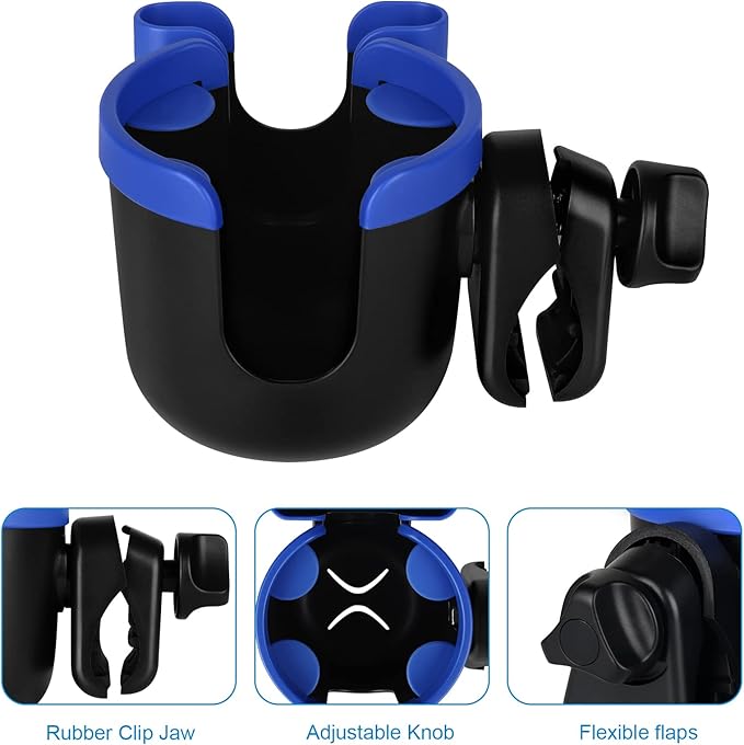 Accmor Stroller Cup Holder with Phone Holder, Bike Cup Holder, Universal Cup Holder for Uppababy Nuna Doona Strollers, 2-in-1 Cup Phone Holder for Stroller Bike Wheelchair Walker Accessory