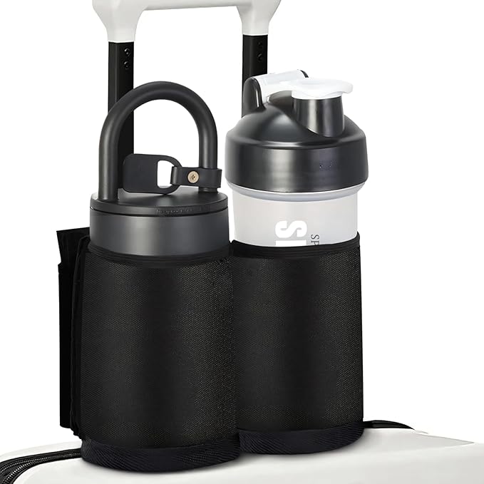 Luggage Travel Cup Holder for Suitcases Free Hands, Travel Accessories, Carry on Beverage Cup Holder Attachment, Luggage Cup Caddy Gifts for Flight Attendants, Business, Travelers, Black