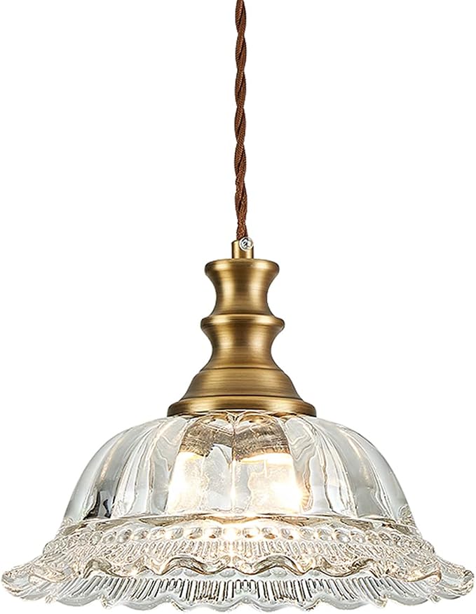 HDDFL Glass Pendant Lights Modern Pendant Lighting Fixtures Hanging Lamp Brushed Finish Hanging Light Fixture for Kitchen Island Bedroom Dining Room Coffee Shop Hallway Hotel Living Room
