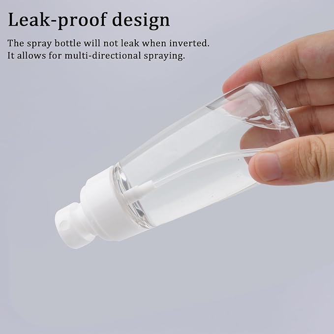 Cosywell Fine Mist Spray Bottle TSA Approved 3.4oz 100ml 3 Pack Empty Cosmetic Refillable Travel Containers Plastic Spray Bottle for Perfume Essential Oils Toners Rose Water Cosmetics (3Clear)
