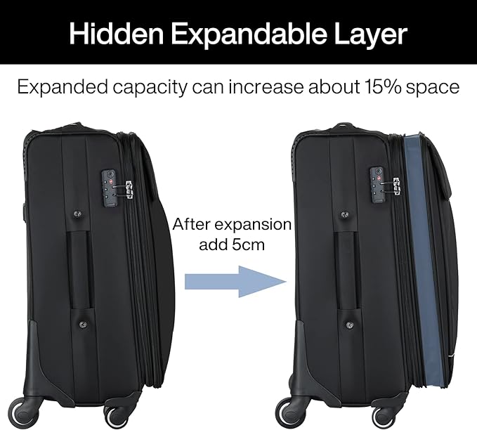Hanke 28 Inch Luggage with Spinner Wheels Expandable Large Suitcase with Wheels Softside Check in Luggage Rolling Suitcase with Lock Lightweight Travel Luggage for Men and Women.(Purple)