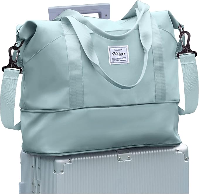 Travel Duffel Bag, Sports Tote Gym Bag, Shoulder Weekender Overnight Bag for Women