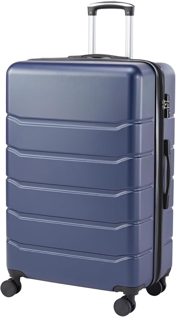 NEWBULIG 24 Inch Carry on Luggage, Lightweight Expandable Rolling Suit Case with TSA Lock, Hard Shell ABS Suitcase with Double Spinner Wheels, Blue