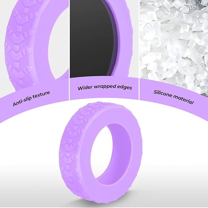 8-Piece Silicone Luggage Wheel Covers-For Dual-Row Spinner Wheels (2.0"-2.4") Diameter Only-Reduces Noise and Prevents Scratches-Designed for Wheels with a Top Clearance Greater Than 0.12"(Purple)