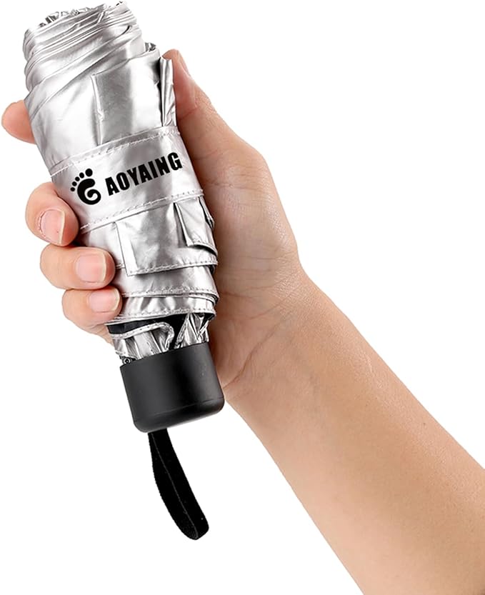 GAOYAING Small Mini Umbrella with Case Light Compact Design Perfect for Travel Lightweight Portable Parasol Outdoor Sun&Rain Umbrellas 34 Inches