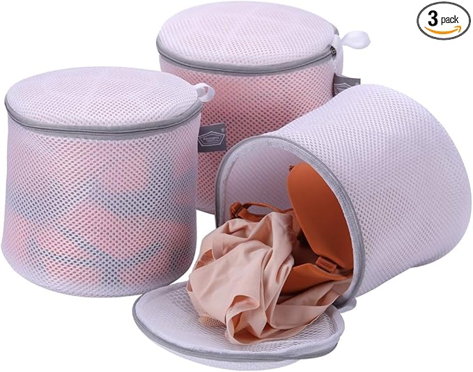 Kimmama Bra Washing Bags for Laundry, Lingerie Bags for Washing Delicates, Bra Laundry Bag for Washing Machine, Sandwish Mesh, 7x7x7"