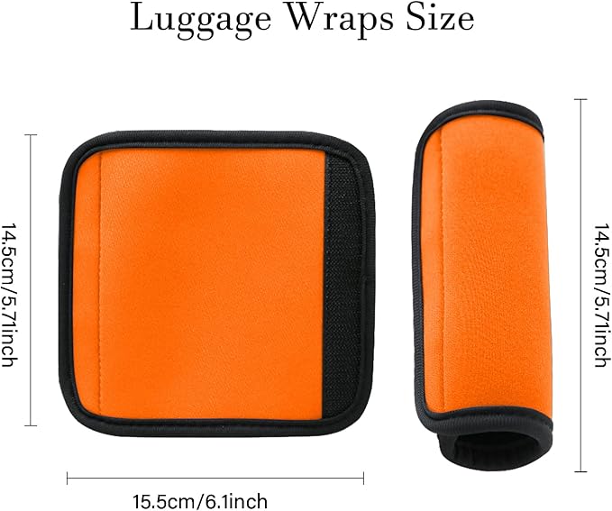 2 Pack Luggage Handle Wraps for Suitcase, Bright Color Comfort Soft Handle Covers (Orange)