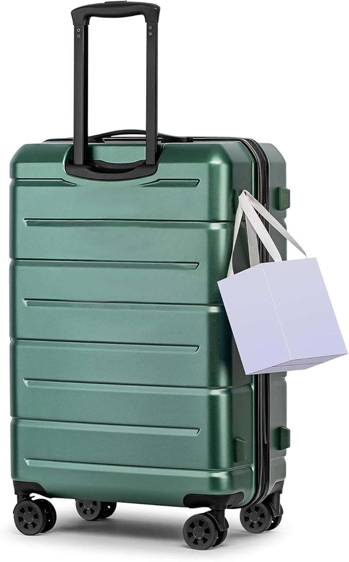 KYME Luggage Sets 2 Piece Suitcase Set Hardshell 20 inch/24 inch Luggage with Spinner Wheels Hardside PC+ABS Checked Large Suitcase with TSA Lock for Women Men Green