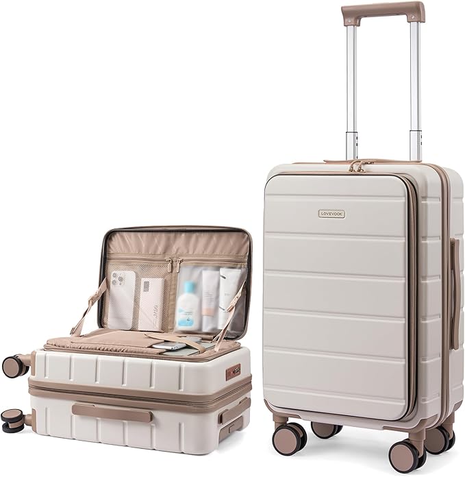 LOVEVOOK Carry On Luggage 22x14x9 Airline Approved with Spinner Wheels, 20 Inch Small Carry On Suitcase with TSA Lock, Expandable Hard Shell Suitcases for Men Women