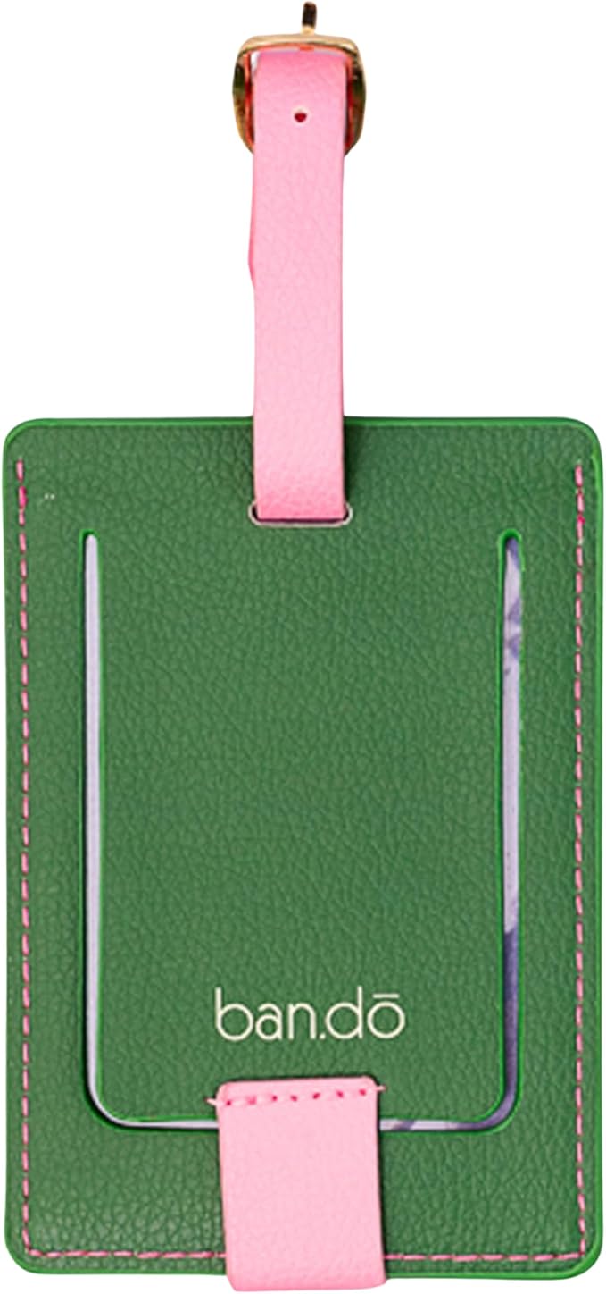 Ban.do Getaway Suitcase Tag for Travel, Durable Vegan Leather Luggage Identifier