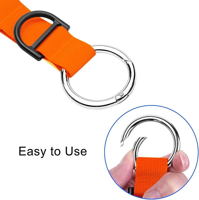 Wisdompro Jacket Gripper Strap, Add a Bag Luggage Straps Baggage Suitcase Belts Travel Accessories with Hook and D-Ring - Make Your Hands Free, Easy to Carry Your Extra Bags - Orange