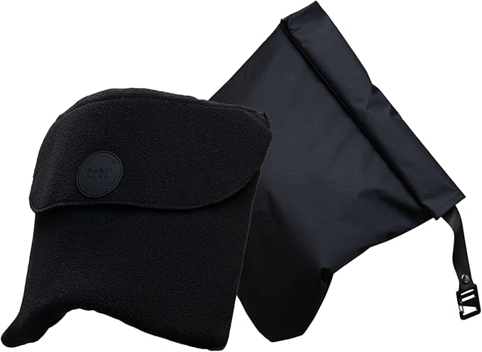 trtl Travel Pillow 2.0 – Scientifically Proven Super Soft Travel Pillow with Premium Head & Neck Support – for Airplane Travel – Machine Washable – Lightweight & Compact – Jet Black