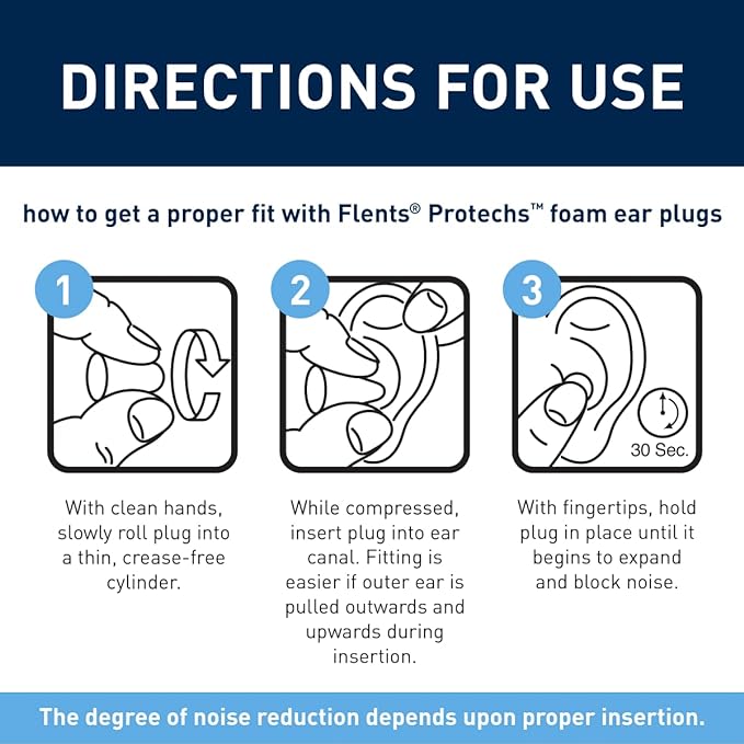 Flents Protechs Foam Ear Plugs, 10 Pair with case Sleeping, Snoring, Loud Noise, Traveling, Concerts, Construction, Studying, Work, Shooting, NRR 33, Noise Cancelling, Green, Made in the USA