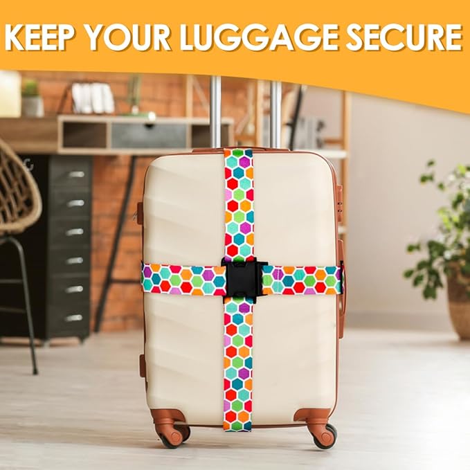 Adjustable Travel Luggage Strap Suitcase Belt Travel Bag Accessories 1.96 in W x 6.23 ft L