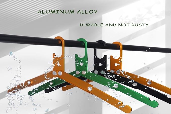 Hikeman Travel Hangers Metal Heavy Duty Folding Hangers for Wet Clothes Portable Space Saving Travel Accessories for Camping Cruise Hotel (3, Orange)