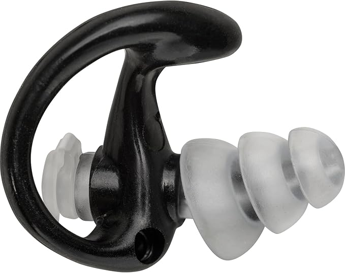 SureFire EP4 Sonic Defenders Plus Filtered Earplugs, Triple flanged Design, Reusable, Black, Medium