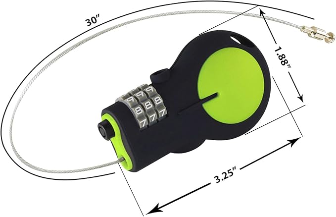 Lewis N. Clark Cable Luggage Lock | TSA Approved | Travel Or Bike Lock | Set Your Own Combination | 30-inch Retractable Steel Cable | Green