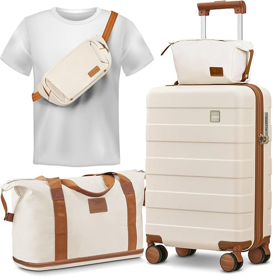 imiomo Carry on Luggage 22x14x9 Airline Approved, Hardside 20 Inch Carry-on Suitcases with Spinner Wheels, Lightweight Travel Luggage Sets with TSA Lock