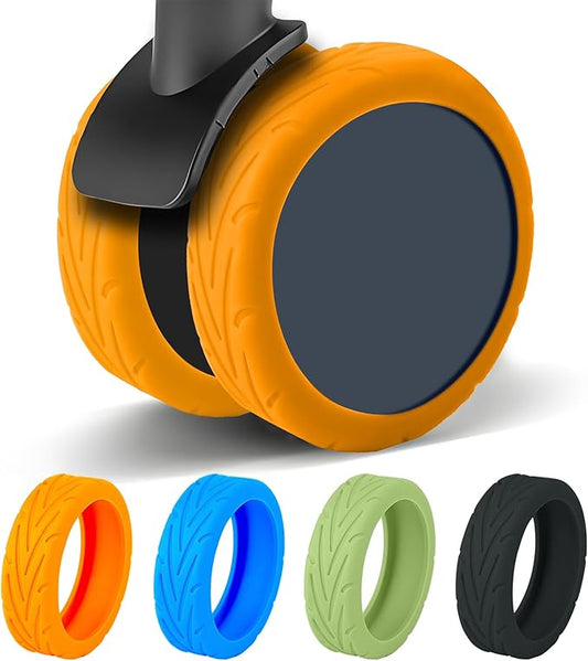 16Pcs Luggage Wheel Covers,Silicone Suitcase Cover for 2-2.4'' Spinner Wheel, Carry On Luggage Wheels Protector,Upgrade Suitcase Wheels Protective,Essential Travel Accessories (Orange)