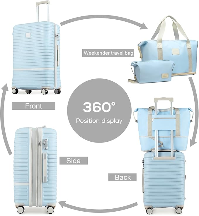 Joyway Luggage Set 3 Piece Suitcase Sets with Spinner Wheel, Hardside Expandable Travel Luggage with TSA Lock (20/24/28)