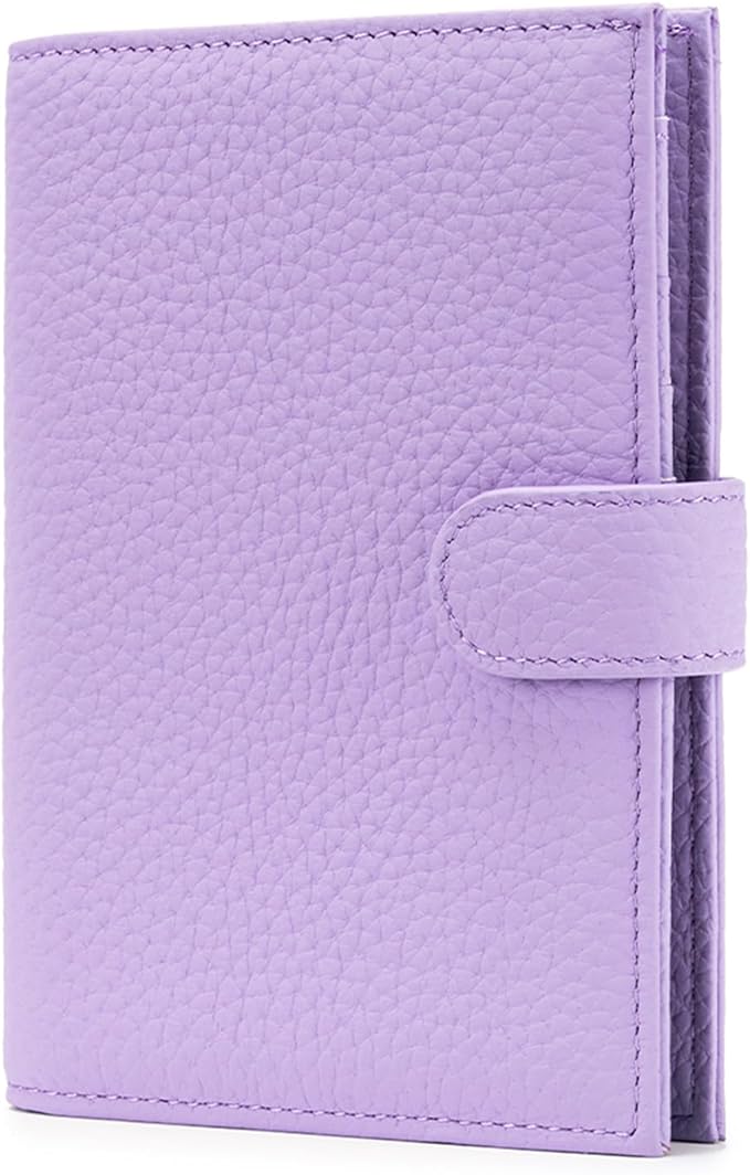 Karmiir RFID Passport Holder Travel Wallet for Women, Leather Passport Cover Wallet with Card Holders SIM Slots,Zippered Coins Pocket and Cash Slot Slim Compact Travel Wallet (Taro Purple)