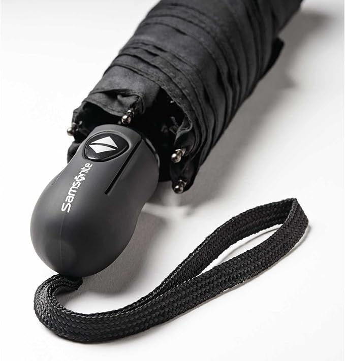 Samsonite Compact Auto Open/Close Umbrella, Black, One Size