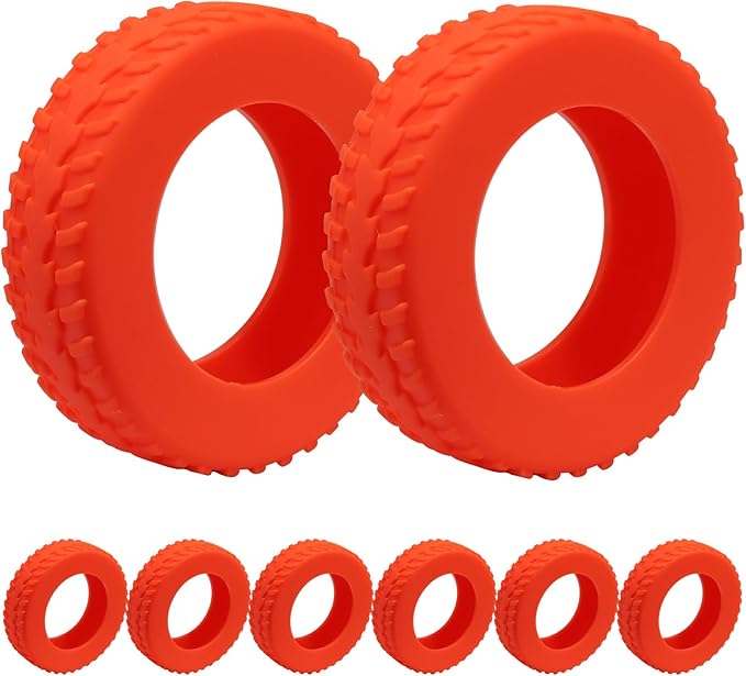 Hordion 8PCS Luggage Wheel Covers, Silicone Wheel Protector Covers Anti Scratch Noise Reduction Carry On/Travel Suitcase Wheel Protector for Luggage Suitcases Office Chair Caster Wheels, Red