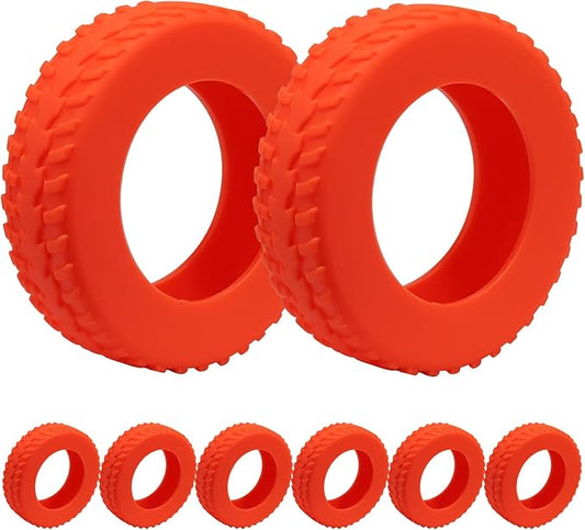 Hordion 8PCS Luggage Wheel Covers, Silicone Wheel Protector Covers Anti Scratch Noise Reduction Carry On/Travel Suitcase Wheel Protector for Luggage Suitcases Office Chair Caster Wheels, Red