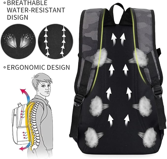 rickyh style School Backpack Travel Bag for Men & Women Lightweight College Back Pack with Laptop Compartmen