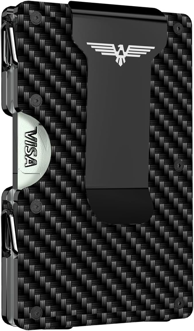 Lenvoten Upgraded Hinged Minimalist Wallet for Men | Slim Metal RFID Blocking Wallet | Credit Card Holder & Money Clip Holds 20 Cards | Premium Scratch-Resistant Finish | Ideal Gift for Men