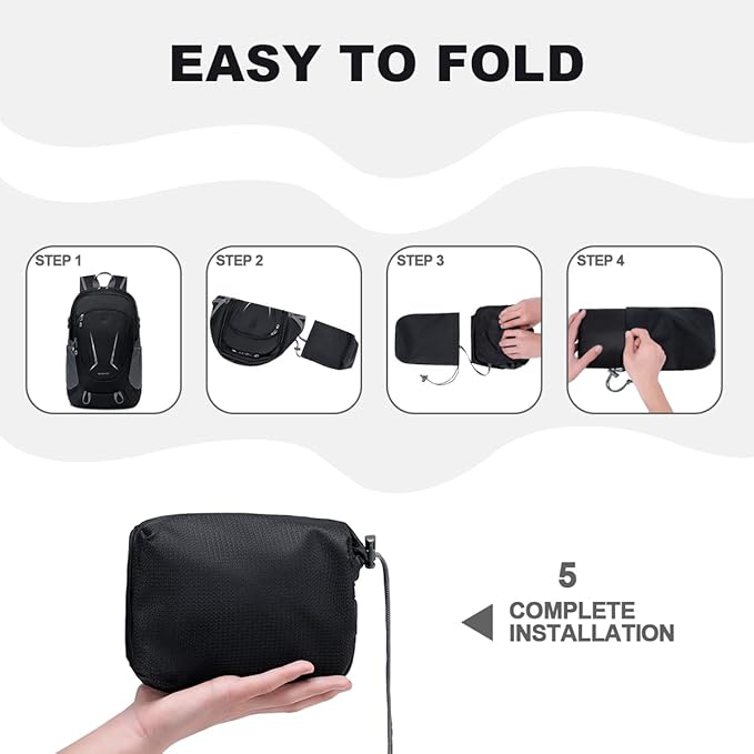 MIYCOO Backpack - Ultra Lightweight Packable Backpack for Travel Camping, Hiking Back Pack Waterproof Foldable Daypack for Men Women Black