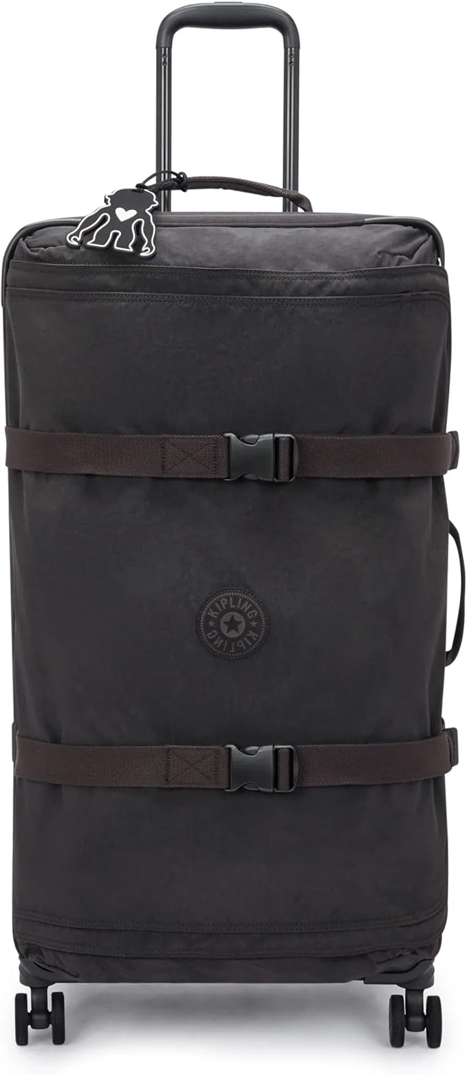 Kipling Spontaneous Softside Spinner Wheel Luggage, Integrated TSA Accepted Lock, Black Noir, Checked-Large,KI4193