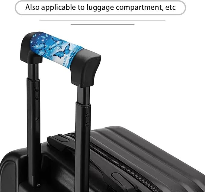BIGCARJOB Blue Butterflies Luggage Handle Wrap Set for Suitcase 2 Pieces Suitcase Identifier Protective Cover Trolley Case Grip Travel Luggage Accessories Door Handle