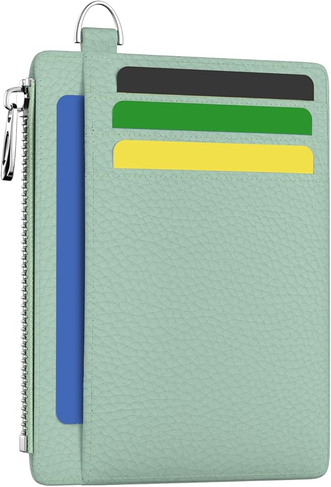 Hancynir Minimalist Small Wallet Women Credit Card Holder, RFID Blocking Slim Mini Card Wallets Cute Front Pocket PU Leather Card Case Thin Travel Zipper Coin Cash Ladies Female Wallet Gifts