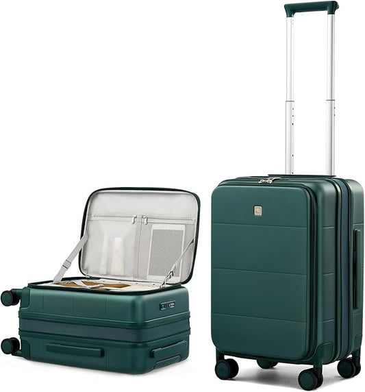 Hanke Hardside Expandable Carry On Luggage, 20 Inch Top Opening Trunk Luggages with Spinner Wheels, All-PC Hard Shell Carry-On Suitcase, Lightweight & TSA Airline Approved (Blackish Green, 46L)