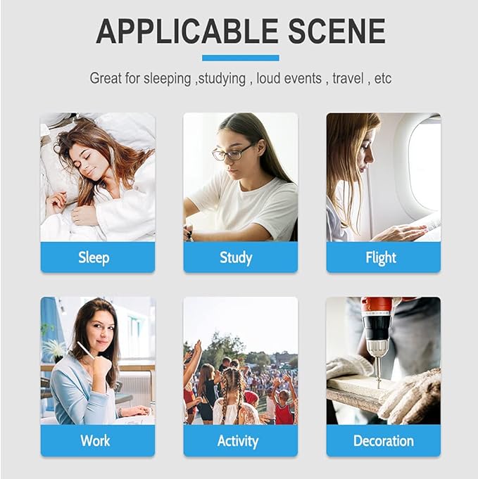 LYSIAN Slim Fit Foam Ear Plugs for Sleeping Women, Kids Small-100 Pairs, 35dB SNR Noise Reduction Earplugs Disposable for Sleep, Snoring, Work, Shooting Loud Noise, Lake Blue