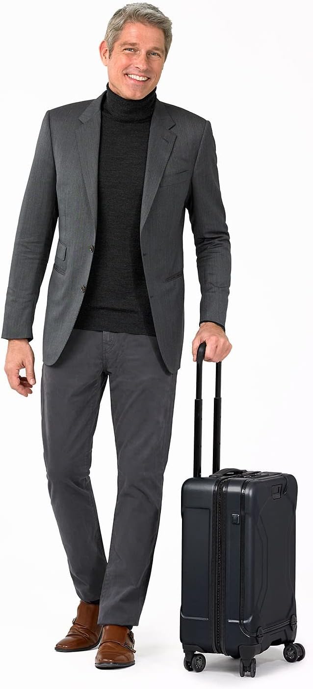 Briggs & Riley Domestic 22" Carry On Spinner - Luggage for Travel, Suitcases with Wheels, Hardside Rolling Bag for Men & Women, Self-Repairing Zipper - Torq Collection, Stealth Black