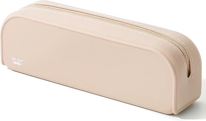 Mr. Pen- Silicone Pencil Case, Malibu Dune Color, Aesthetic Pencil Bag for Women, Makeup Pouch
