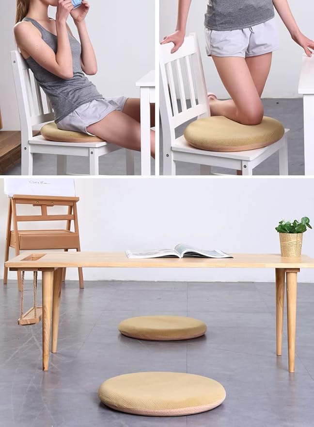 Sigmat Memory Foam Seat Cushion Anti-Slip Soft Round Stool Cushion Chair Pad 16 Inch Grey