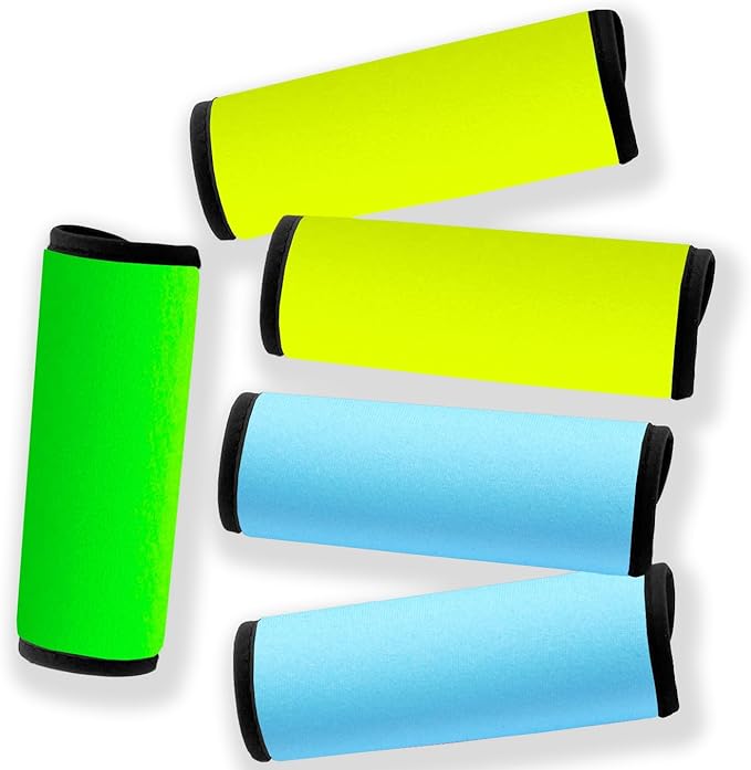 Neoprene Luggage Handle Wrap Fluorescent Colors Luggage Identifiers/Tags/Marker (Babyblue)